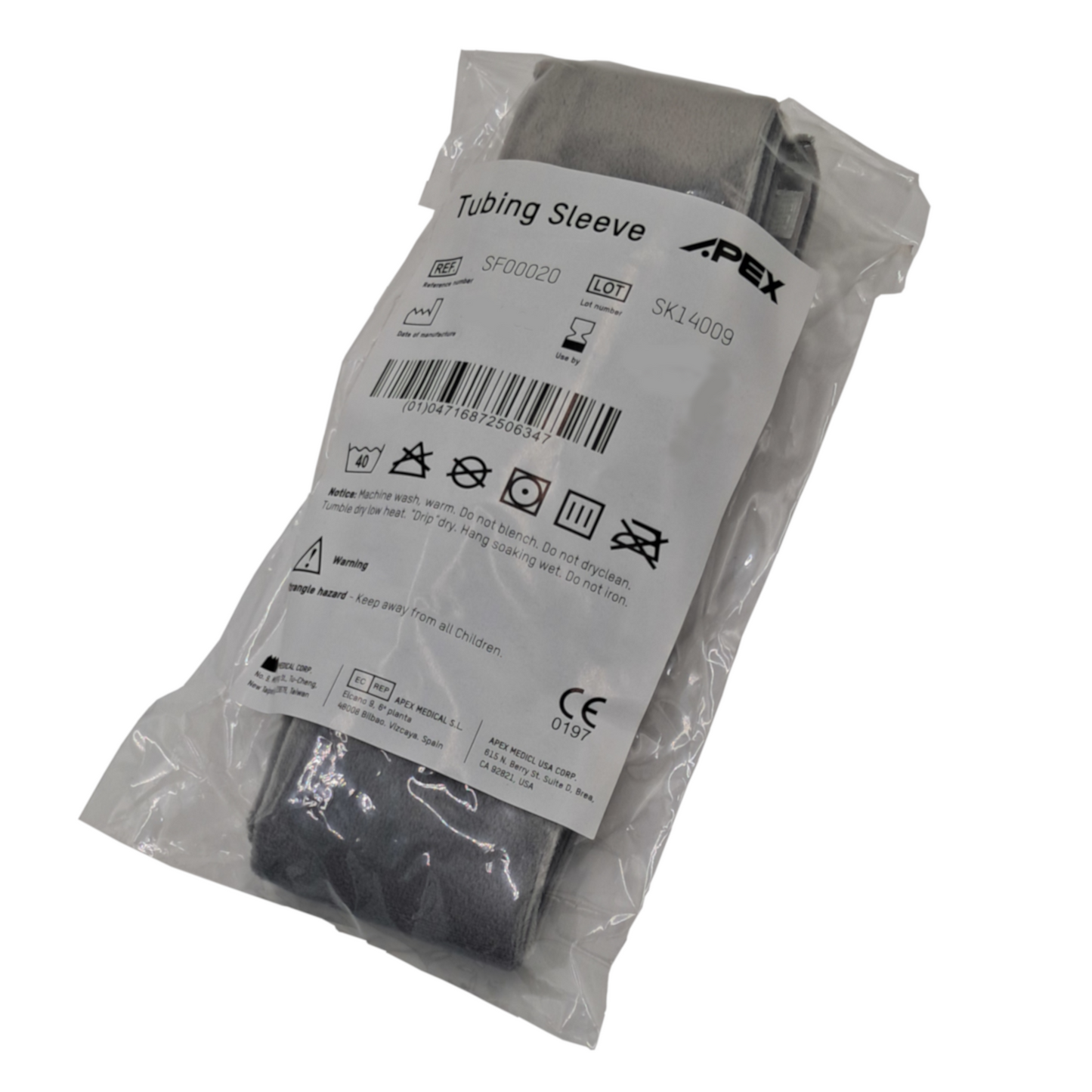 Apex Medical CPAP Tubing Cover Hook and Loop Closure - Sleeve for 6-foot Hoses