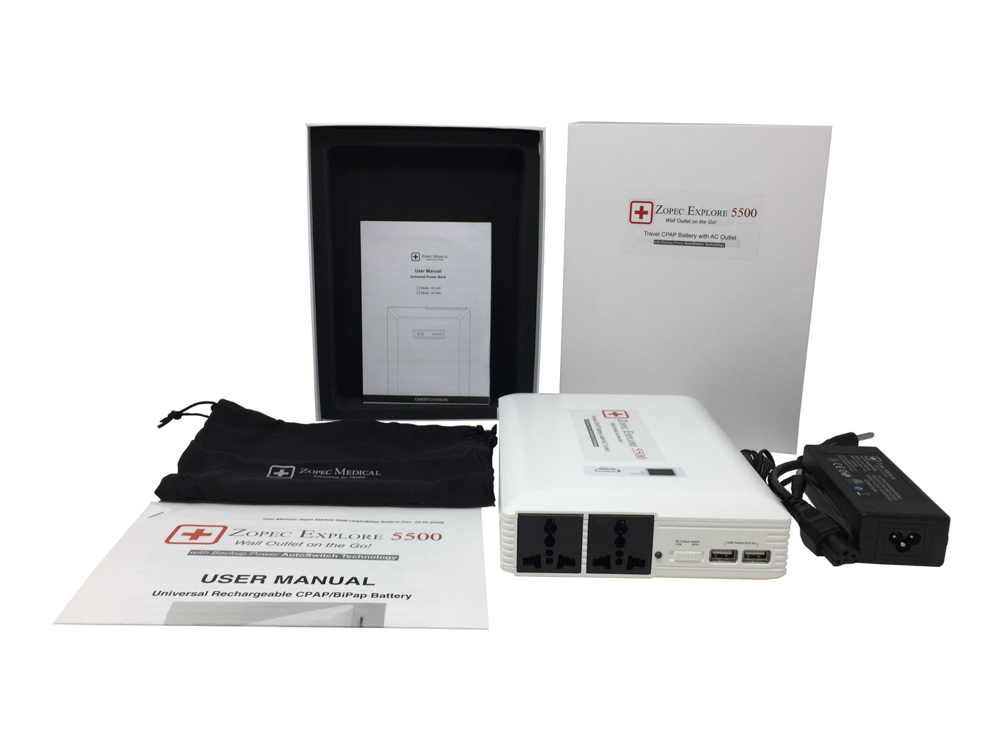 Zopec EXPLORE 5500 Universal CPAP UPS Backup Battery (Humidifier Only. NOT FOR HEATED TUBE.)