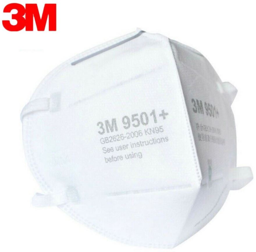 3M 9501+ KN95 Particulate Respirators (Earloop, No Valve) - FDA Approved for Covid-19 Protection