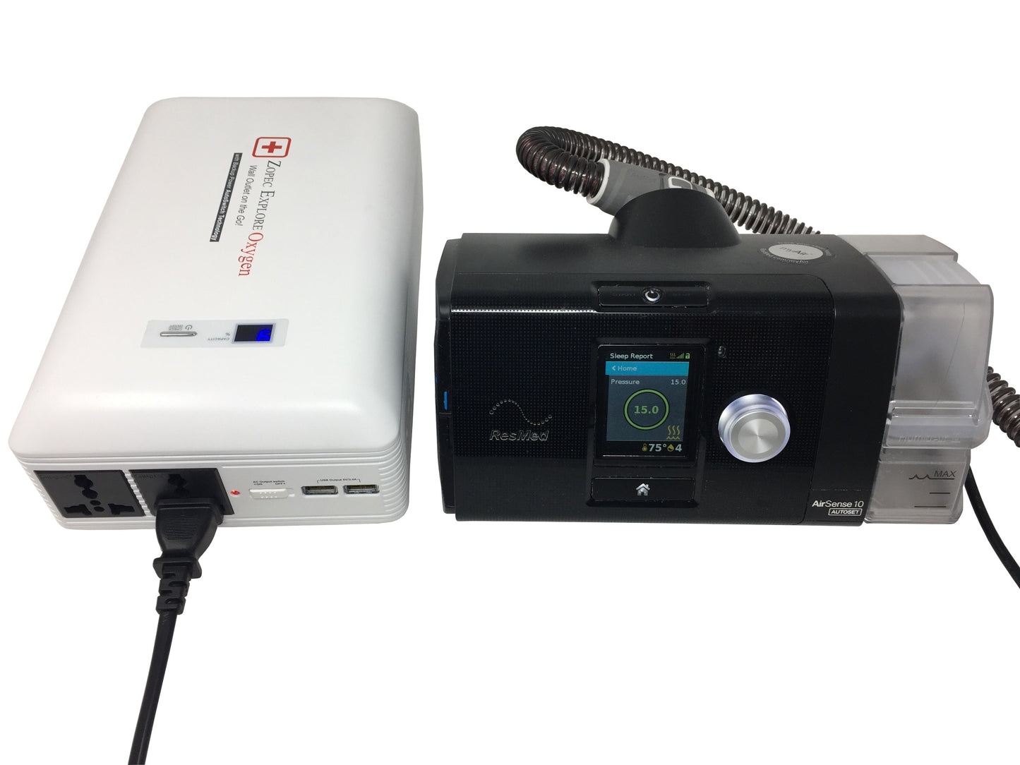 Zopec EXPLORE Oxygen Universal CPAP/BPAP UPS Backup Battery (for Using Both Humidifier and Heated Tube)