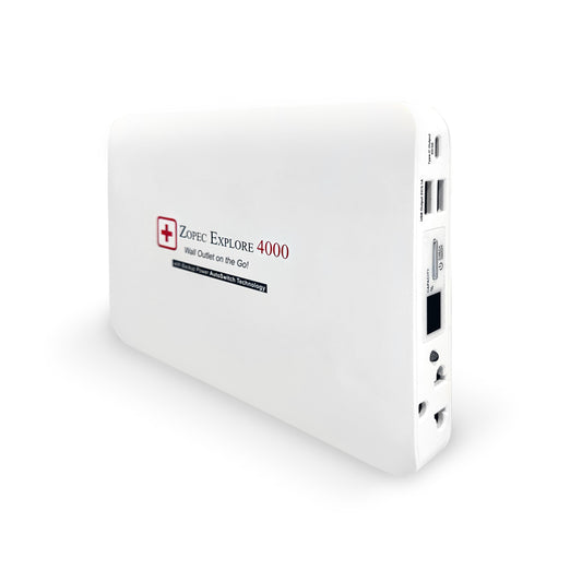 Zopec EXPLORE 4000 Universal Travel CPAP Battery (up to 2 nights) - Only 2.0 lb. and 1" Thin!