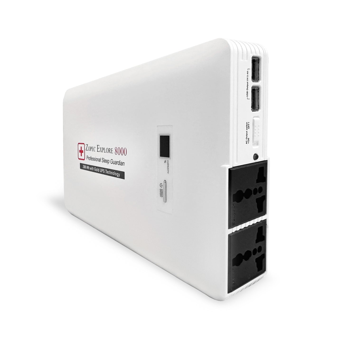 Zopec EXPLORE 8000 Universal CPAP/BPAP UPS Backup Battery (Humidifier Only. NOT FOR HEATED TUBE.)
