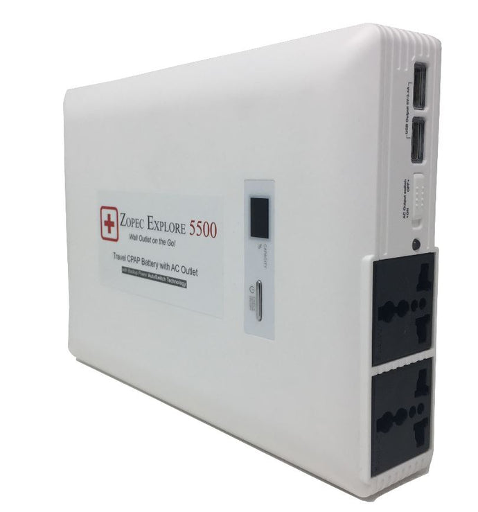 Zopec EXPLORE 5500 Universal CPAP UPS Backup Battery (Humidifier Only. NOT FOR HEATED TUBE.)