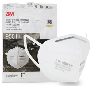 3M 9501+ KN95 Particulate Respirators (Earloop, No Valve) - FDA Approved for Covid-19 Protection