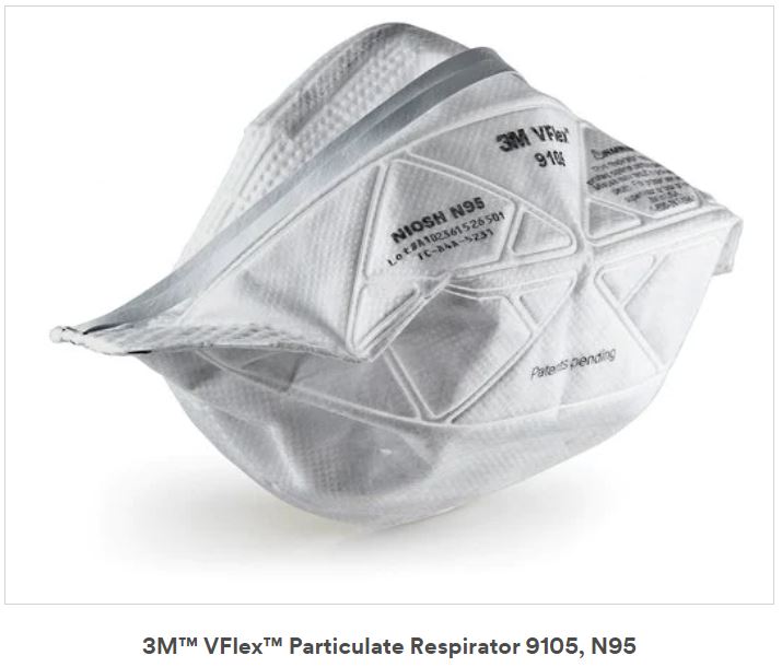 3M 9105 VFlex N95 Particulate Respirators (Headband, No Valve) - CDC NIOSH Approved