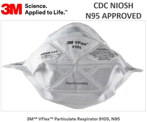 3M 9105 VFlex N95 Particulate Respirators (Headband, No Valve) - CDC NIOSH Approved