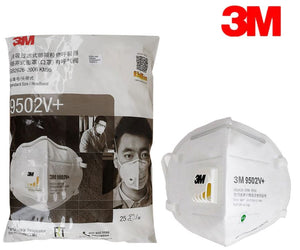3M KN95 Particulate Respirator 9502V+ with Exhalation Valve (Pack of 10) - Equivalent as US NIOSH N95 Performance