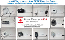 Zopec EXPLORE 4000 Universal Travel CPAP Battery (up to 2 nights) - Only 2.0 lb. and 1" Thin!