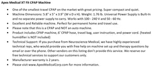 Bundle Deal: XT FIT CPAP Machine (SF01101) and Ascend Nasal Mask System (50174) by Apex Medical and Sleepnet