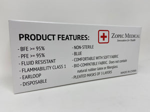Size Small - Level 1 Procedure Masks (Box of 50) by Zopec Medical