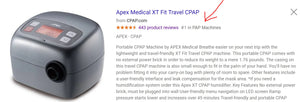 XT FIT Travel CPAP Machine by Apex Medical