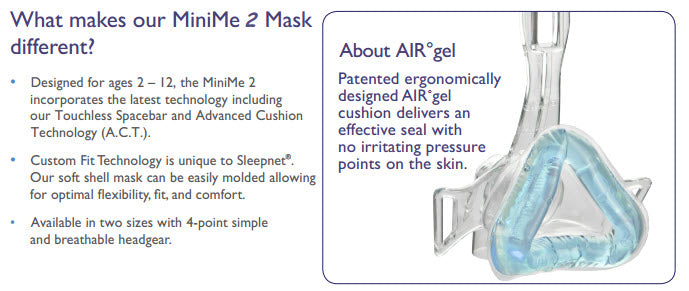 MiniMe2 Vented Pediatric Nasal Mask (Customizable Shape!) by Sleepnet