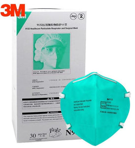 3M 9132 N95 Particulate Respirators (Headband, No Valve, Hospital Grade, >95% BFE) - CDC NIOSH Approved