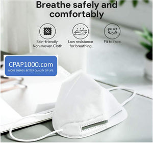 CPAP1000 KN95 Particulate Respirator (Pack of 40, 5 Layers) - Equivalent as US NIOSH N95 Performance