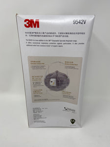 3M 9542V KN95 Particulate Respirators (Headband, Activated Carbon, Exhalation Valve) - FDA Approved for Covid-19 Protection