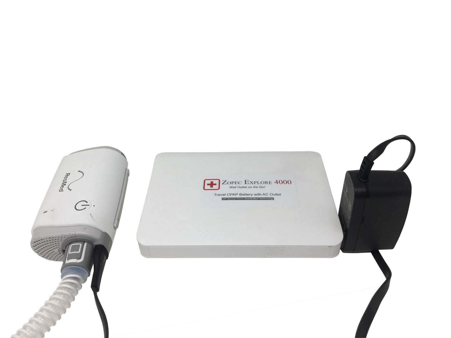 zopec explore 4000 travel battery connected to resmed airmini travel cpap