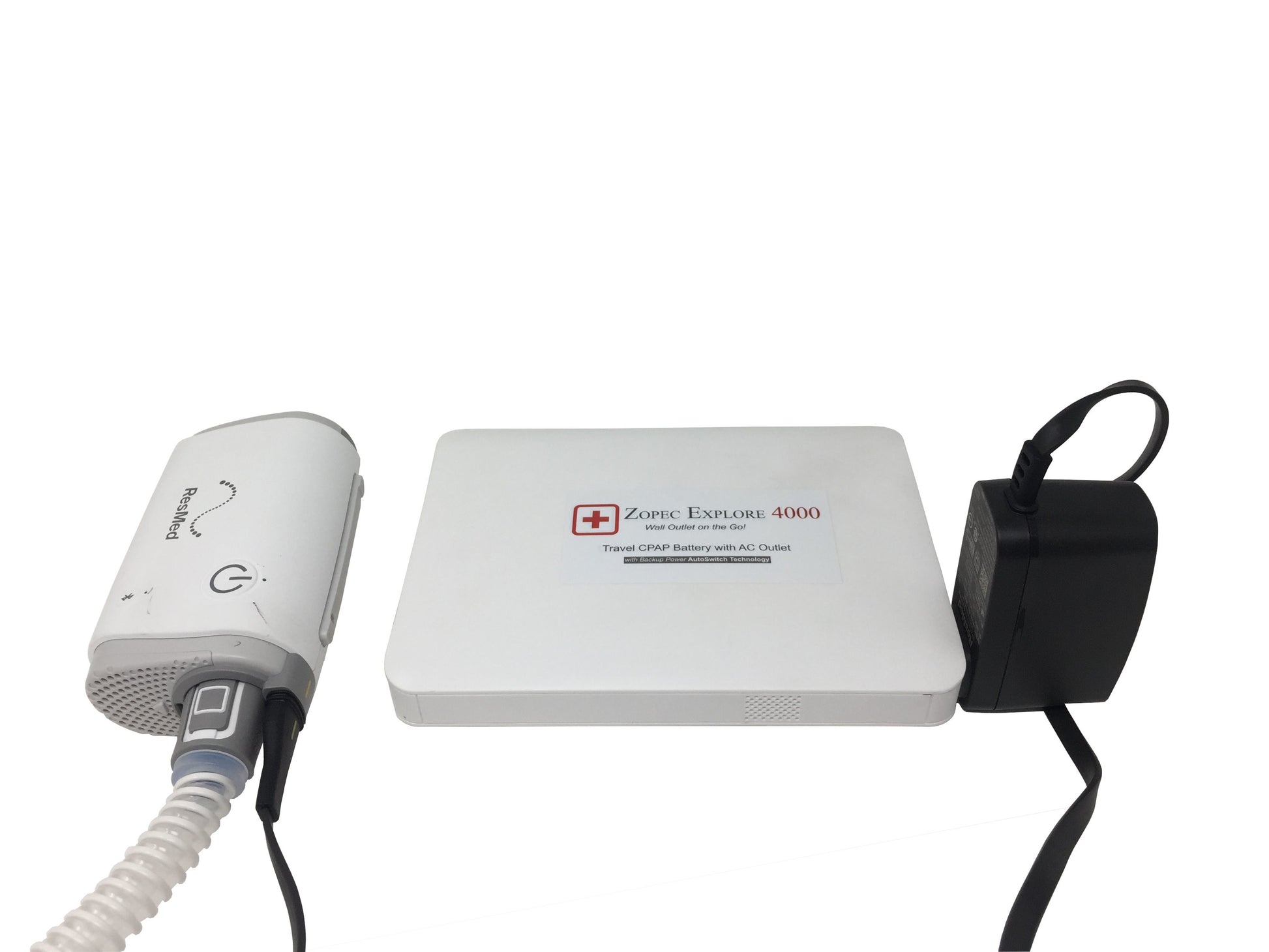 zopec explore 4000 travel battery connected to resmed airmini travel cpap